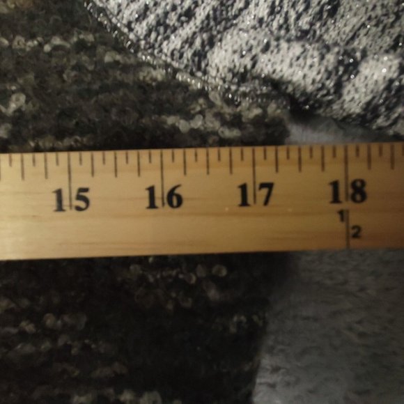 Miss‎ Me Womens Sweater Pullover Elbow Patch Glitter Sequin Pockets Black XS - Picture 5 of 13